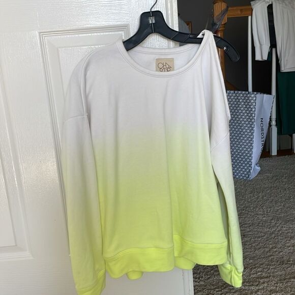 Chaser Cold shoulder neon ombre Sweatshirt - Picture 2 of 4